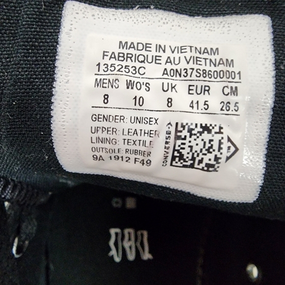 Converse Chuck Taylor All Star Monochromatic Leather Low Top Sneaker Size 8M/10W - Picture 3 of 15